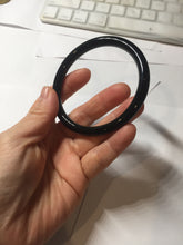 Load image into Gallery viewer, 61.5mm 100% Natural dark green/black meteorite Stellar Night sky round cut nephrite bangle HN77-2280