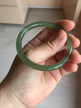 Load image into Gallery viewer, 53.7mm Certified 100% Natural lake green gray black Nephrite Bangle HN174-6922