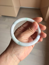 Load image into Gallery viewer, 56mm certified Type A 100% Natural white sunny green purple slim round cut Jadeite Jade bangle PB263-3202
