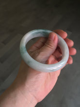 Load image into Gallery viewer, 57.9mm certified type A 100% Natural light green/white jadeite jade bangle BN62-8630