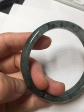 Load image into Gallery viewer, 56.8mm Certified 100% natural Type A oily dark green/gray (老油青) jadeite jade bangle PA78-6284