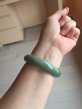 Load image into Gallery viewer, 52mm certified natural 100% natural Type A summer leave green jadeite jade bangle AA86-4910