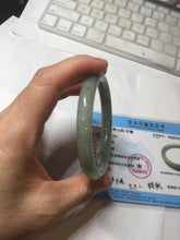 Load image into Gallery viewer, 55.4mm Certified type A 100% Natural light green gray round cut Jadeite bangle PD36-9589