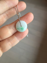 Load image into Gallery viewer, 15.2mm Type A 100% Natural sunny green/white Abacus-Bead Peace and Safety Guardian Donuts Buckle jadeite Pendant group PH114-1