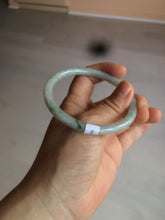 Load image into Gallery viewer, 56.8mm certified Type A 100% Natural green/white slim round cut Jadeite Jade bangle M84-0142