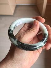 Load image into Gallery viewer, 58.6mm certified 100% natural type A certified dark green/purple/white jadeite jade bangle PH210-6233