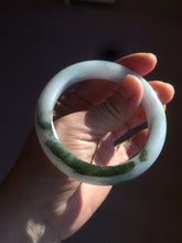 Load image into Gallery viewer, 56mm Certified Type A 100% Natural dark green/white//black Jadeite Jade bangle BK39-8357