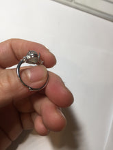 Load image into Gallery viewer, 100% natural type A icy watery light green four-prong jadeite jade ring PA79