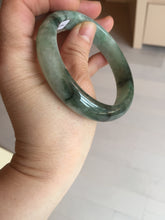 Load image into Gallery viewer, Shopify only 59mm Certified Type A 100% Natural dark green flying flowers Jadeite Jade bangle BF126-8561