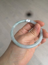 Load image into Gallery viewer, 56.8mm certified Type A 100% Natural green/white slim round cut Jadeite Jade bangle M84-0142