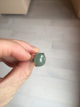 Load image into Gallery viewer, 100% natural type A dark green gray four-prong jadeite jade ring PC6