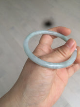 Load image into Gallery viewer, 56.8mm certified Type A 100% Natural green/white slim round cut Jadeite Jade bangle M84-0142