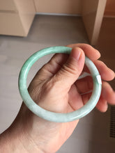 Load image into Gallery viewer, 62.5mm Certified Type A 100% Natural sunny green white round cut jadeite Jade bangle PB262-3258