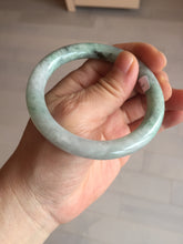 Load image into Gallery viewer, 55.2mm certified 100% natural Type A light green with green floating flowers round cut jadeite jade bangle BS109-2524