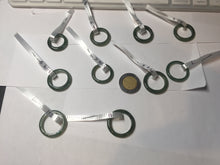 Load image into Gallery viewer, 100% natural type A ice watery dark green/gray/black(冰油青) jadeite jade band ring AU83