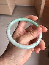 Load image into Gallery viewer, 62.5mm Certified Type A 100% Natural sunny green white round cut jadeite Jade bangle PB262-3258