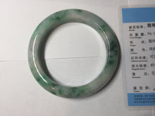 Load image into Gallery viewer, 57.7mm certified Type A 100% Natural sunny green white purple Jadeite Jade bangle BQ44-4138