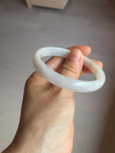 Load image into Gallery viewer, 55.6mm certified 100% natural Type A icy watery light purple white slim jadeite jade bangle BP16-2698