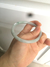 Load image into Gallery viewer, 56.8mm certified Type A 100% Natural green/white slim round cut Jadeite Jade bangle M84-0142