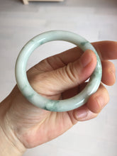 Load image into Gallery viewer, 51.5mm Certified Type A 100% Natural light green with floating green flowers round cut Jadeite jade bangle PB173-4721
