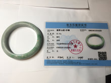 Load image into Gallery viewer, 56.5mm certified Type A 100% Natural sunny green/white Jadeite Jade bangle BS34-4429