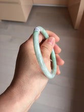 Load image into Gallery viewer, 62.5mm Certified Type A 100% Natural sunny green white round cut jadeite Jade bangle PB262-3258
