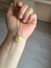 Load image into Gallery viewer, 14mm Type A 100% Natural light green yellow white Abacus-Bead Peace and Safety Guardian Donuts Buckle jadeite Pendant group PH117-1