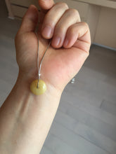 Load image into Gallery viewer, 14mm Type A 100% Natural light green yellow white Abacus-Bead Peace and Safety Guardian Donuts Buckle jadeite Pendant group PH117-1