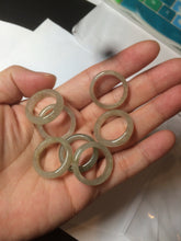 Load image into Gallery viewer, 16.1mm/size 5 1/2 100% natural type A icy watery dark green/light green/yellow/gray jadeite jade band ring BF35