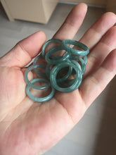 Load image into Gallery viewer, 100% natural type A icy watery light green/blue/gray Guatemala jadeite jade band ring R117