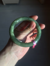 Load image into Gallery viewer, 57.4mm 100% natural certified dark green/gray nephrite jade bangle HF69-6454