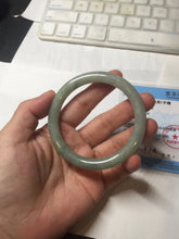 Load image into Gallery viewer, 55.8mm Certified type A 100% Natural light green gray round cut Jadeite bangle PD38-9582