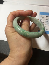 Load image into Gallery viewer, 56.5mm certified Type A 100% Natural sunny green/white Jadeite Jade bangle BS34-4429