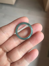 Load image into Gallery viewer, 100% natural type A icy watery light green/blue/gray Guatemala jadeite jade band ring R117