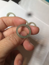 Load image into Gallery viewer, 16.1mm/size 5 1/2 100% natural type A icy watery dark green/light green/yellow/gray jadeite jade band ring BF35