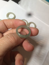 Load image into Gallery viewer, 16.1mm/size 5 1/2 100% natural type A icy watery dark green/light green/yellow/gray jadeite jade band ring BF35