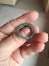 Load image into Gallery viewer, 100% natural type A icy watery light green/blue/gray Guatemala jadeite jade band ring R117