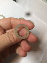 Load image into Gallery viewer, 16.1mm/size 5 1/2 100% natural type A icy watery dark green/light green/yellow/gray jadeite jade band ring BF35