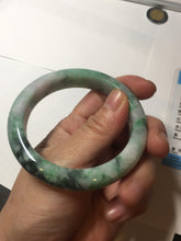 Load image into Gallery viewer, 54.5mm certified Type A 100% Natural sunny green white purple Jadeite Jade bangle BQ45-4132