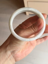 Load image into Gallery viewer, 53mm 100% natural light green purple white oval jadeite jade bangle BF128