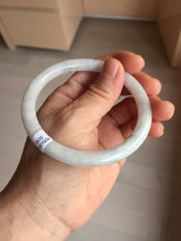 Load image into Gallery viewer, 60mm Certified Type A 100% Natural light green white round cut jadeite Jade bangle PB261-(3216)