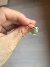 Load image into Gallery viewer, 100% Natural light green gray nephrite cabochon Jade ring (adjustable size) HE112