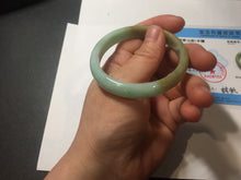 Load image into Gallery viewer, 53mm Certified Type A 100% Natural apple green brown oval Jadeite bangle BH97-2190