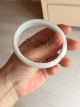Load image into Gallery viewer, 53mm 100% natural light green purple white oval jadeite jade bangle BF128