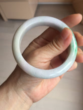 Load image into Gallery viewer, 59mm certified 100% Natural type A sunny green light purple white Jadeite Jade bangle PC252-0322
