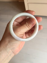 Load image into Gallery viewer, 53mm 100% natural light green purple white oval jadeite jade bangle BF128