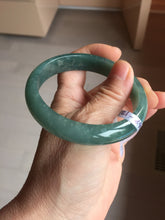 Load image into Gallery viewer, 58.6mm Certified Type A 100% Natural Light Green/Blue/Gray With Flying Snow Guatemala Jadeite Bangle PH268-1238