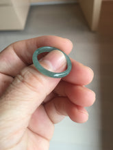 Load image into Gallery viewer, 100% natural type A icy watery light green/blue/gray Guatemala jadeite jade band ring R117