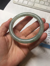 Load image into Gallery viewer, 55.8mm Certified type A 100% Natural light green gray round cut Jadeite bangle PD40-9581