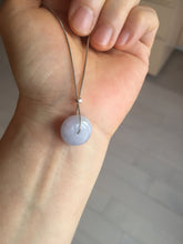 Load image into Gallery viewer, 14mm Type A 100% Natural purple/gray Abacus-Bead Peace and Safety Guardian Donuts Buckle jadeite Pendant group PH115-1